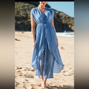 NWOT Cornflower blue Flowy cover up dress.